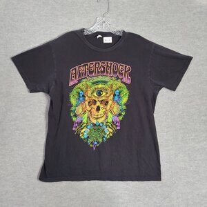 Aftershock Men Shirt Large Black‎ 2022 Skull Louder Than Life Kiss Slipknot Tee